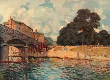 Bridge At Hampton Court 1874, (1937). Creator: Alfred Sisley