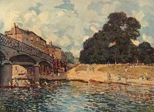 Bridge At Hampton Court 1874, (1937). Creator: Alfred Sisley