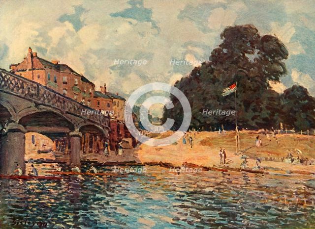 'Bridge At Hampton Court', 1874, (1937).  Creator: Alfred Sisley.