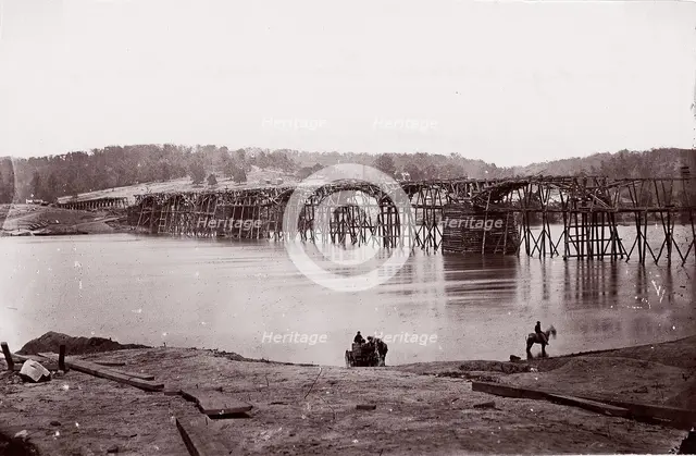 Bridge Across Tennessee River at Chattanooga, ca. 1864. Creator: Mathew Brady.
