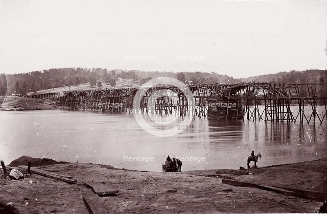 Bridge Across Tennessee River at Chattanooga, ca. 1864. Creator: Mathew Brady.