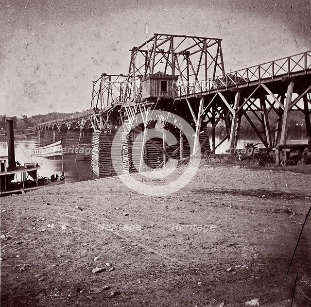 Bridge Across Tennessee River at Chattanooga, ca. 1864. Creator: George N. Barnard.