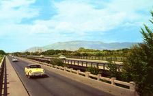 Bridge across the Rio Grande, Albuquerque, New Mexico, USA, 1955