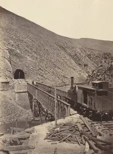 Bridge and tunnel over Jalon, Madrid to Zaragoza, c. 1860-1865. Creator: Juan Laurent