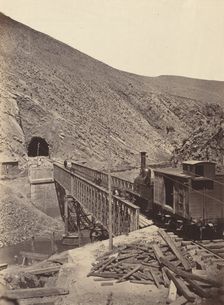 Bridge and tunnel over Jalon, Madrid to Zaragoza, c. 1860-1865. Creator: Juan Laurent