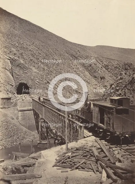 Bridge and tunnel over Jalon, Madrid to Zaragoza, c. 1860-1865. Creator: Juan Laurent.