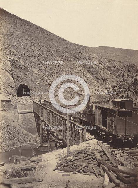 Bridge and tunnel over Jalon, Madrid to Zaragoza, c. 1860-1865. Creator: Juan Laurent.