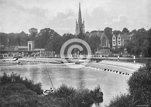 'Bridge and Weir at Great Marlow', c1896. Artist: GW Wilson and Company.