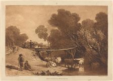 Bridge and Cows, published 1807. Creator: JMW Turner