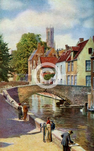 Bridge and Green Quay, Bruges, Belgium, c1924.Artist: Horace W Nicholls