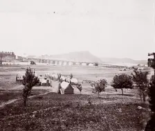 Bridge Builders Camp opposite Chattanooga, ca. 1864. Creator: George N. Barnard