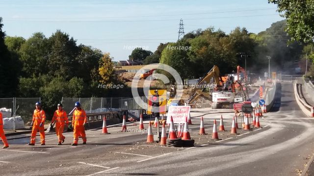 Bridge Demolition over M27 Motorway at Rownhams 2018. Creator: Unknown.