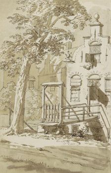 Bridge in front of a house with a stepped gable, c.1783-c.1797. Creator: Johannes Huibert Prins