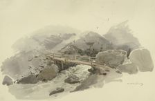 Bridge in the Gasteren valley, c1849. Creator: Carl Theodor Reiffenstein