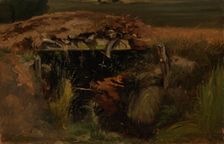 Bridge leading over the ditch, exercise, 1854. Creator: Werner Holmberg