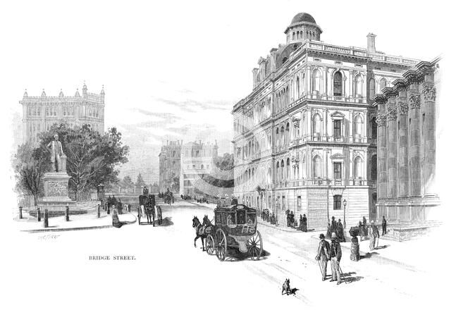 Bridge Street, Sydney, New South Wales, Australia, 1886.Artist: WC Fitler