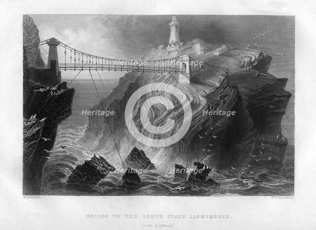 Bridge to the South Stack Lighthouse, near Holyhead, 1886.Artist: J J Hinchcliffe