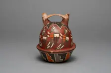 Bridge Vessel Depicting Birds, Possibly Hummingbirds, 180 B.C./A.D. 500. Creator: Unknown
