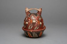 Bridge Vessel Depicting Birds, Possibly Hummingbirds, 180 B.C./A.D. 500. Creator: Unknown