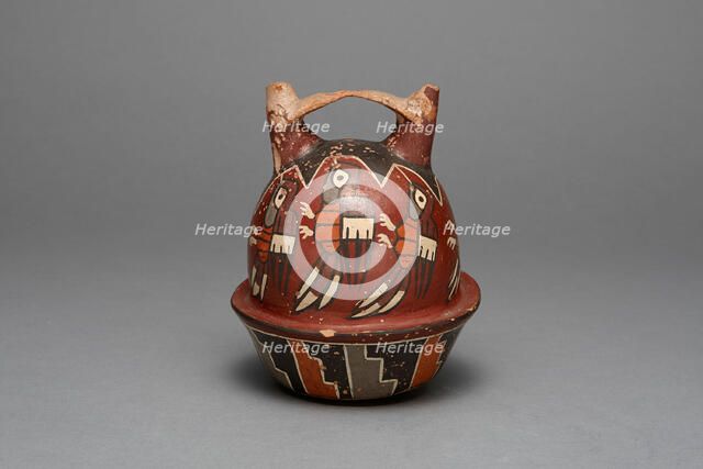 Bridge Vessel Depicting Birds, Possibly Hummingbirds, 180 B.C./A.D. 500. Creator: Unknown.