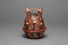 Bridge Vessel Depicting Birds, Possibly Hummingbirds, 180 B.C./A.D. 500. Creator: Unknown