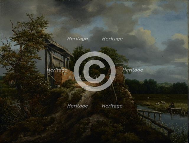 Bridge with a Sluice, about 1648-1649. Creator: Jacob van Ruisdael.