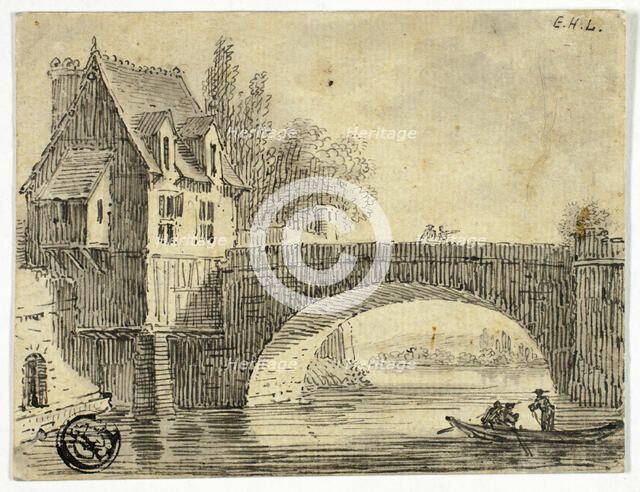 Bridge with House, n.d. Creator: Unknown.