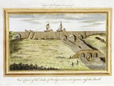 Bridgewater Canal crossing the River Irwell by a viaduct, England
