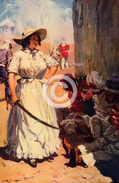'Bridget Widdowson on Guard at Cawnpore', 1857 (c1912). Artist: Unknown.
