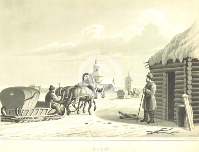 Bridgka on a Sledge - Kiew, 1819.  Creator: I Clark.