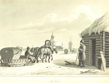 Bridgka on a Sledge - Kiew, 1819. Creator: I Clark