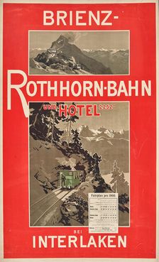 Brienz Rothorn Railway and Hotel 2252 m at Interlaken, 1900. Creator: Anonymous ()