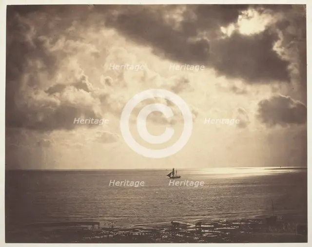 Brig on the Water, 1856. Creator: Gustave Le Gray.