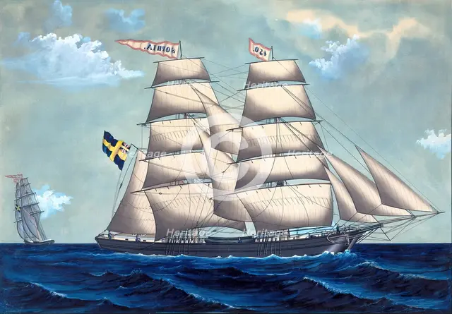 Brig Sophia af Gavle, (1870s). Creator: Lars Petter Sjostrom.