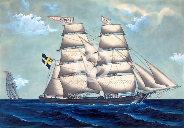 Brig Sophia af Gavle, (1870s). Creator: Lars Petter Sjostrom.