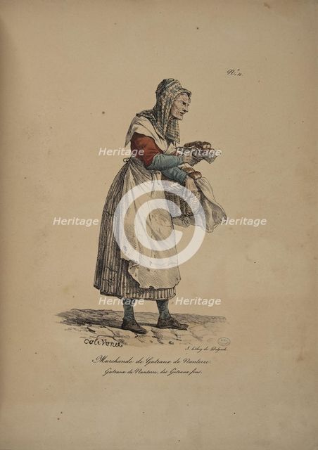 Brioche Nanterre merchant. From the Series "Cris de Paris" (The Cries of Paris), 1815. Creator: Vernet, Carle (1758-1836).