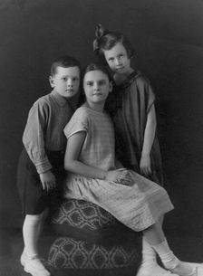 Briner Yuliy Borisovich with his sister Vera and cousin Irina Feliksovna Briner, 1928. Creator: Unknown