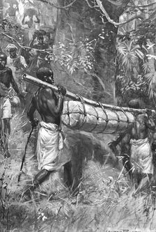Bringing David Livingstone's body down to the coast, Africa, 1873