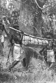 Bringing David Livingstone's body down to the coast, Africa, 1873