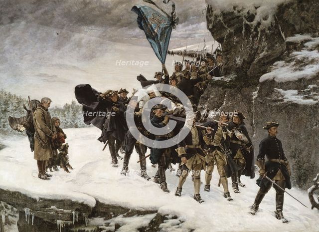 Bringing Home the Body of King Karl XII of Sweden, 1884 / 1878. Creator: Gustaf Cederström.