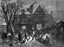 Bringing Home the Yule Log, 1854. Creator: Mason Jackson