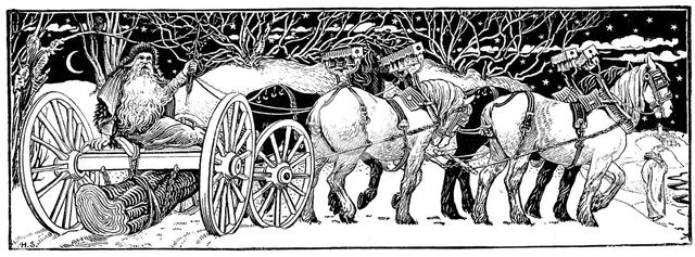 'Bringing home the Yule Log', 1883. Artist: Unknown