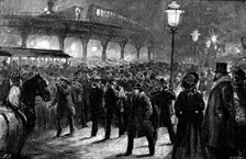 Bringing in the New Year in New York, 1890. Creator: R. Taylor