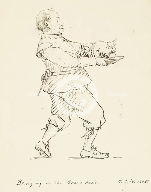 Bringing in the Boar's Head, 1845. Creator: Richard Caton Woodville.