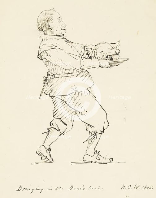 Bringing in the Boar's Head, 1845. Creator: Richard Caton Woodville.