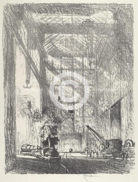 Bringing in the Gun, 1916. Creator: Joseph Pennell.