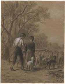 Bringing in the Sheep, 1800s. Creator: Charles-Émile Jacque (French, 1813-1894)