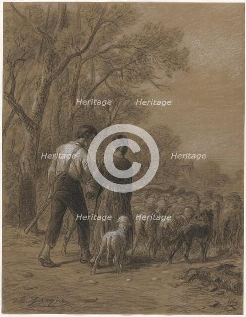 Bringing in the Sheep, 1800s. Creator: Charles-Émile Jacque (French, 1813-1894).