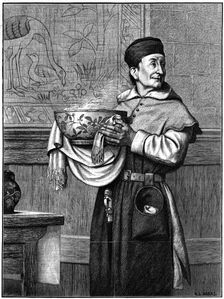 Bringing in the wassail bowl 1874.Artist: Henry Stacy Marks
