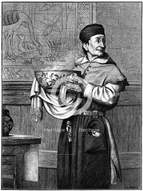 'Bringing in the wassail bowl', 1874.Artist: Henry Stacy Marks
